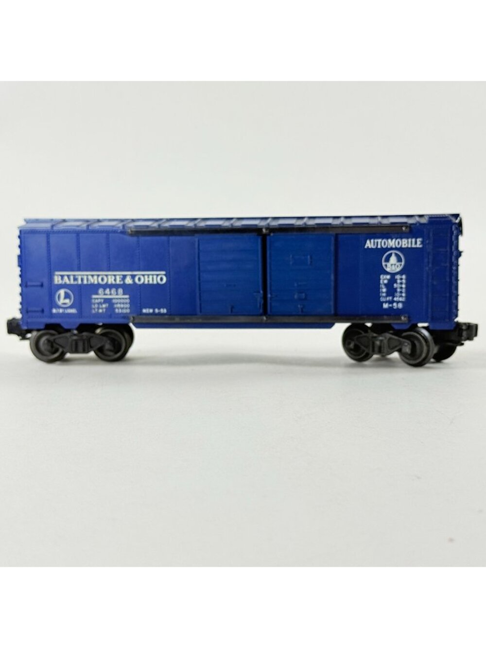Lionel Baltimore & Ohio Boxcar 6468 B&O Automobile Train Car Blue O Gauge